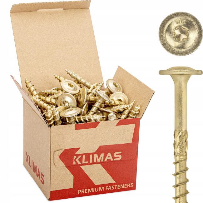 Wkręty do drewna ciesielskie łeb podkładkowy WKCP 8x80/50szt bit Torx T40